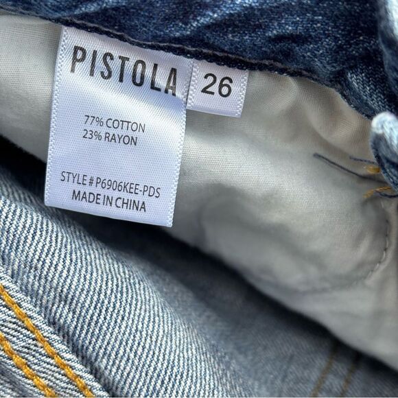 Pistola Charlie Exposed Button Fly Distressed Denim Jeans 26 - Picture 8 of 9